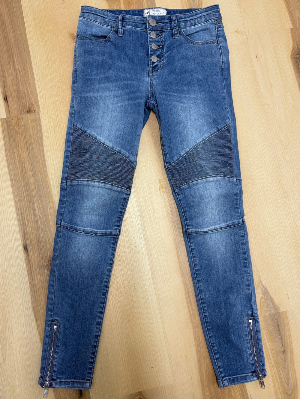 Free People We The Free Bella Moto High-Rise Skinny Jeans Blue Size 27 Poshmark